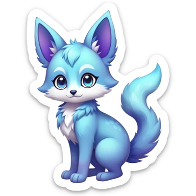 Full body Kawaii bright fantasy ethereal anthro fursona animal sticker