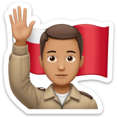 ultra realistic polish man with two-colored poland flag sticker