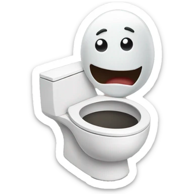 Toilet with a head coming out of it  sticker