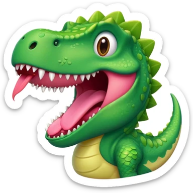 Dinosaur with tongue out sticker