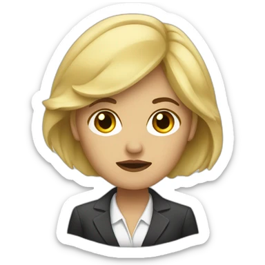 blonde woman dressed as sad businesswoman sticker