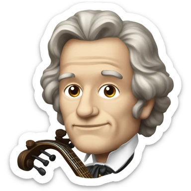 Beethoven big head banjo sticker