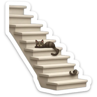 Cat pooping in the stairs sticker