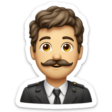 Un petit garçon avec un peu de moustache et les cheveux vers l'avant sticker