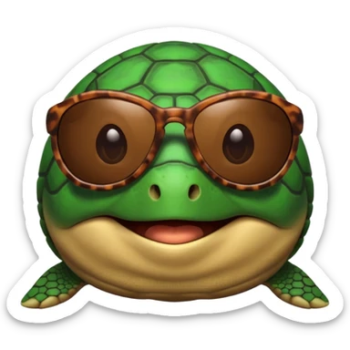 A turtle wearing sunglasses sticker