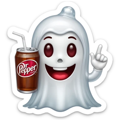 the ghost emoji drinking dr pepper  sticker
