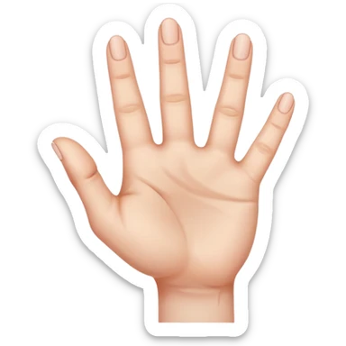 Really can't you follow instructions, I said Hand with 3 straight fingers and one bent towards the palm (the 3rd finger) sticker