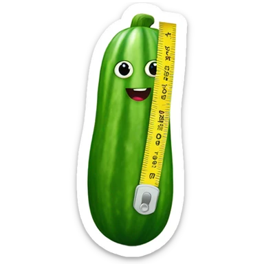 Cucumber with tape measure sticker