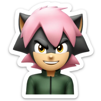 shadow the hedgehog  cor verde e rosa sticker