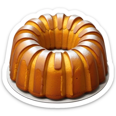 Bundt cake with pumpkin pieces in the middle sticker