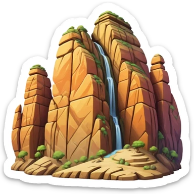 Cinematic Realistic Guatap√© Rock Landmark Emoji, showcasing a vividly colored rock formation with intricate patterns rendered with detailed textures and vibrant, scenic lighting. sticker