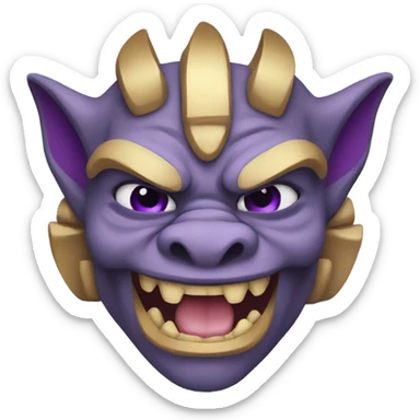 Gargoyle with purple and gold colors sticker