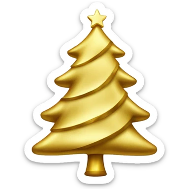 gold christmas tree sticker