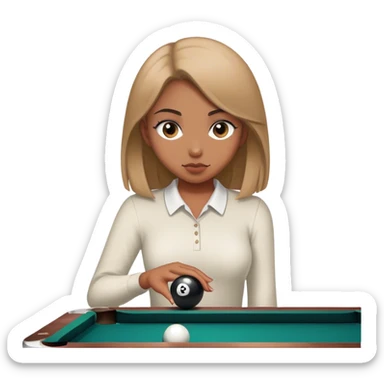 Girl playing 8 ball sticker