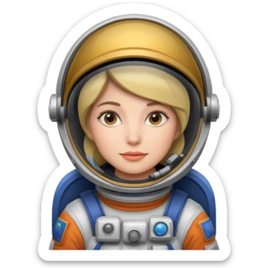 astronot women less details sticker