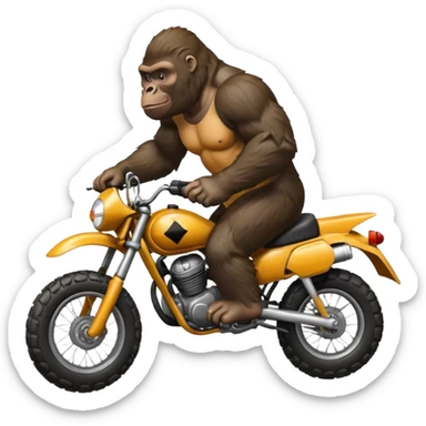 Gorilla riding dirt bike sticker