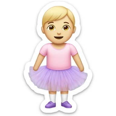 Person with Down syndrome and a tutu on sticker