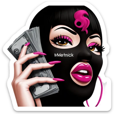 girl with nail polish portrait sticker