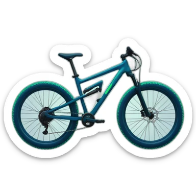 mountain bike in dark blue and sea-green colors sticker
