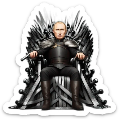 Putin on the Iron throne sticker