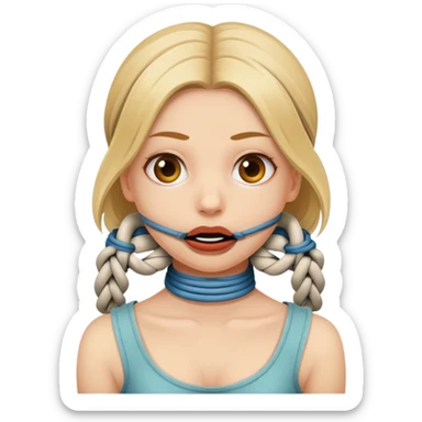 Girl tied up and gagged sticker