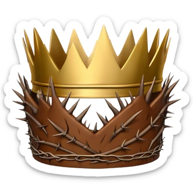 half crown of thorns and half king crown sticker