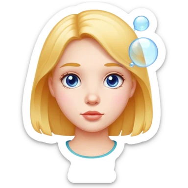 Girl with bubble sticker