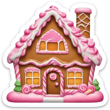 Pink gingerbread house sticker
