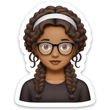 Sono Asia, una ragazza di 28 anni Mora con occhiali capelli con banda mossi sticker