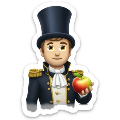 MACRON QUI MAGE UNE POMME sticker