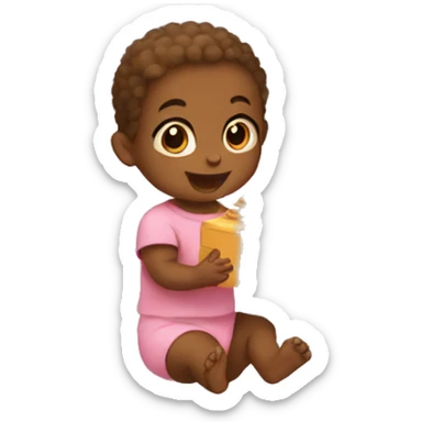  Baby opening presents  sticker