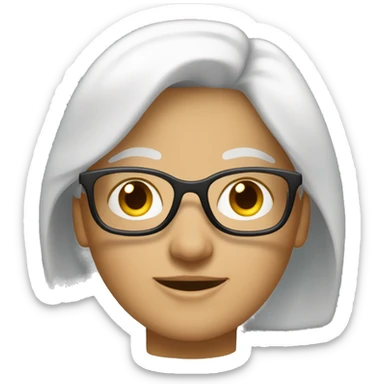 mujer 50 años pelo medio blanco gafas sticker