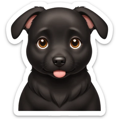 pregnant black dog sticker