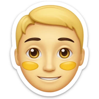 Yellow face eyebags smiling sticker