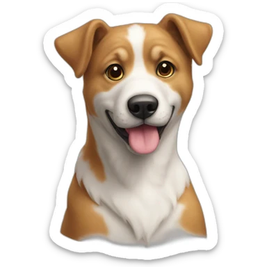 Un chien qui est sur un chat sticker