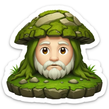druid character face down on moss rock sticker