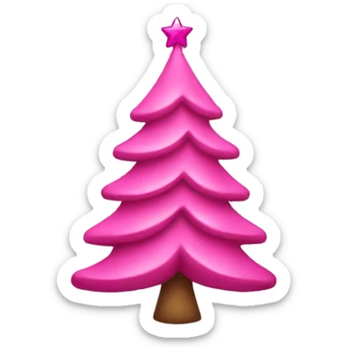 pink christmas tree sticker
