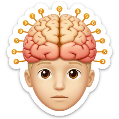 Young school boy with genius mathematic brain sticker