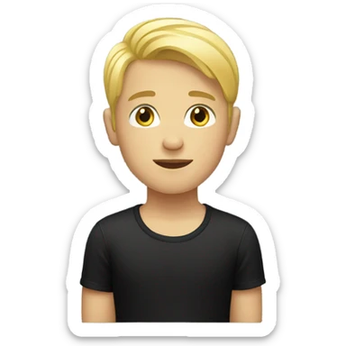 blonde boy in black shirt sticker