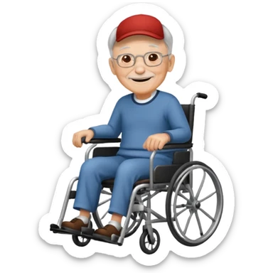 grandpa on wheelchair sticker