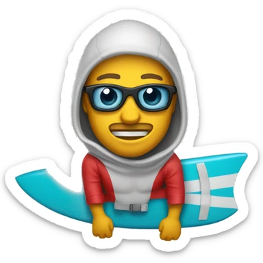 Tubarão a fazer surf sticker