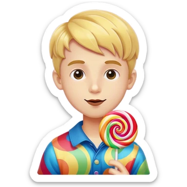 A boy with a lollipop  sticker