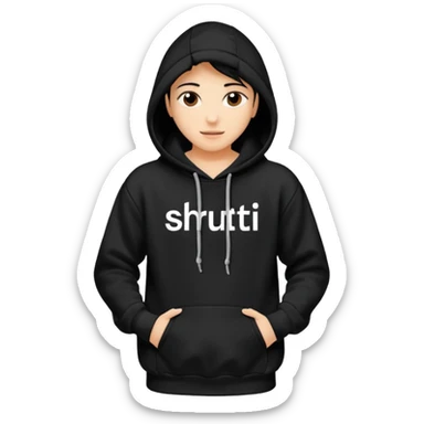 Hoodie with shruti written on it sticker