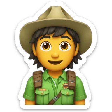 Pañoleta scout naranja con franjas verdes sticker