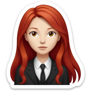 Mujer flaca con cabello largo color rojo color de piel blanca, Hombre de color medio moreno con cabello color negro, flaco sticker