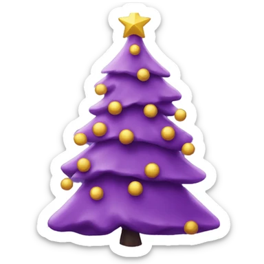 a purple Christmas tree  sticker