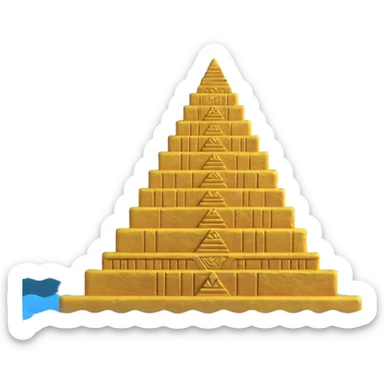 ancient Anunnaki golden underwater ziggurat, faded gold, algae, mysterious glowing runes sticker