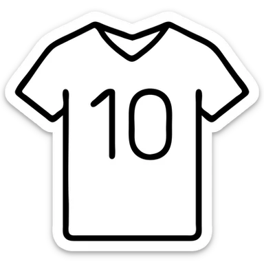 Soccer jersey with number sticker