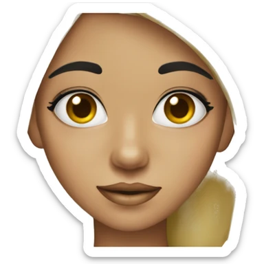 girl with black hair jewelry sticker