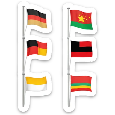 flag combain, germany,united states,italy and china sticker